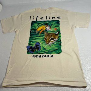 NEW Lifeline Amazonia Mens Small SS Vtg T Shirt Toucan Leopard Butterfly 1992